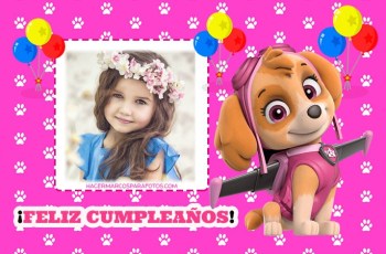Marcos de Feliz Cumpleanos Skye Paw Patrol
