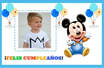 editar fotos cumpleanos mickey bebe